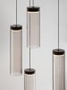 Lampa wisząca wielopunktowa LED szklane tuby szara z wgłębieniami dekoracyjna klasyczna minimalistyczna Luces Exclusivas